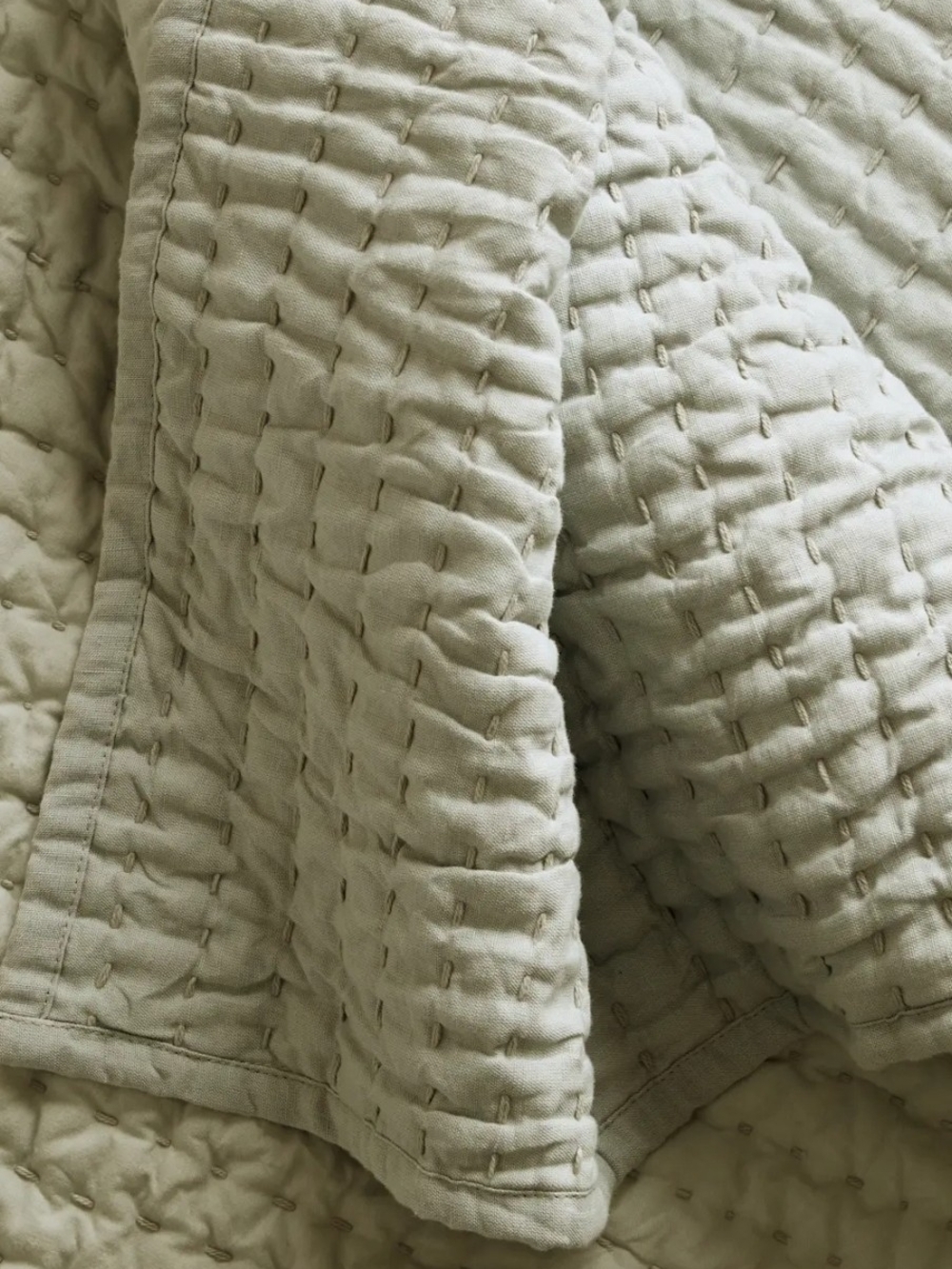Quince European Linen Cotton Stitch Quilt Set - King/Cal-King - Willowleaf